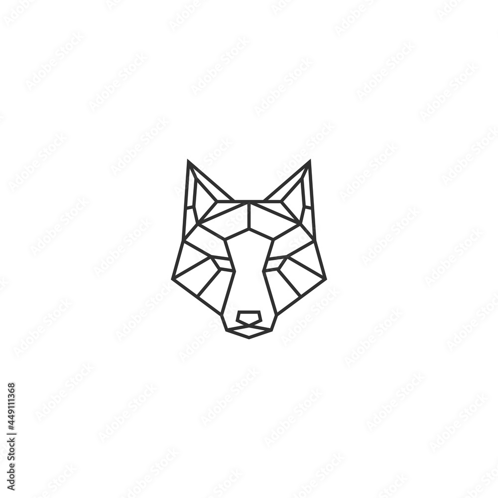 geometric wolf head vector 素材庫向量圖 Adobe Stock