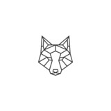 geometric wolf head vector
