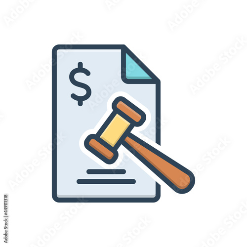 Color illustration icon for penalty 