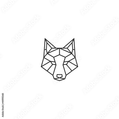 geometric wolf head vector
