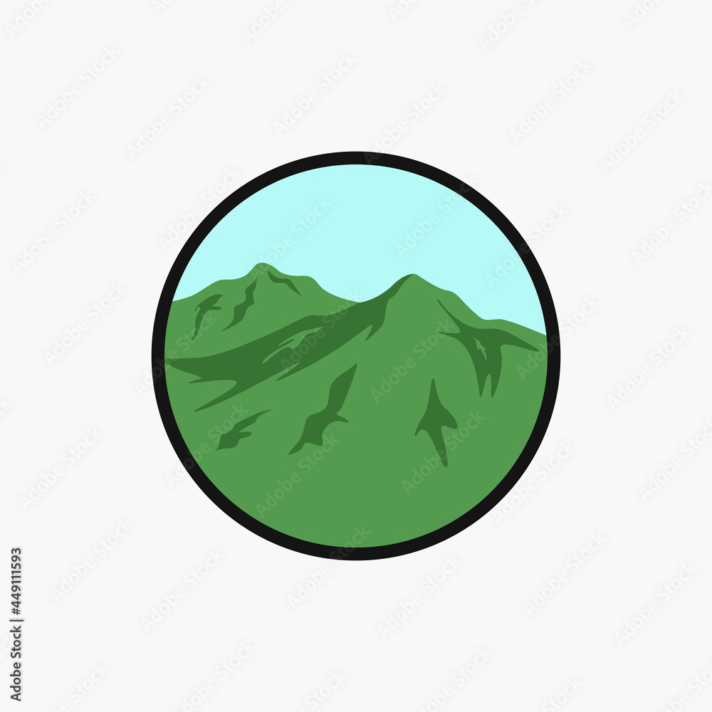 Mountain badge logo vector illustration design Mountain badge logo vector illustration design
