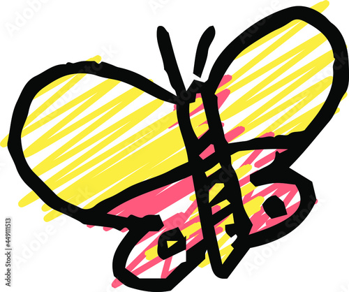 子供が描いたかわいいチョウチョ
