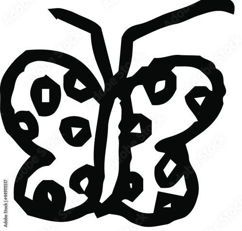 子供が描いたかわいいチョウチョ