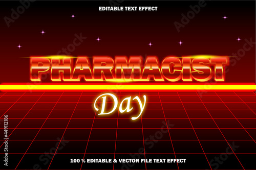 pharmacist day editable text effect retro style