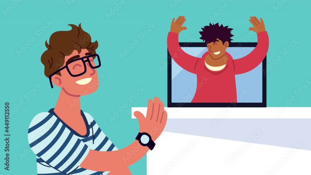 men communication online characters animation men communication online characters animation