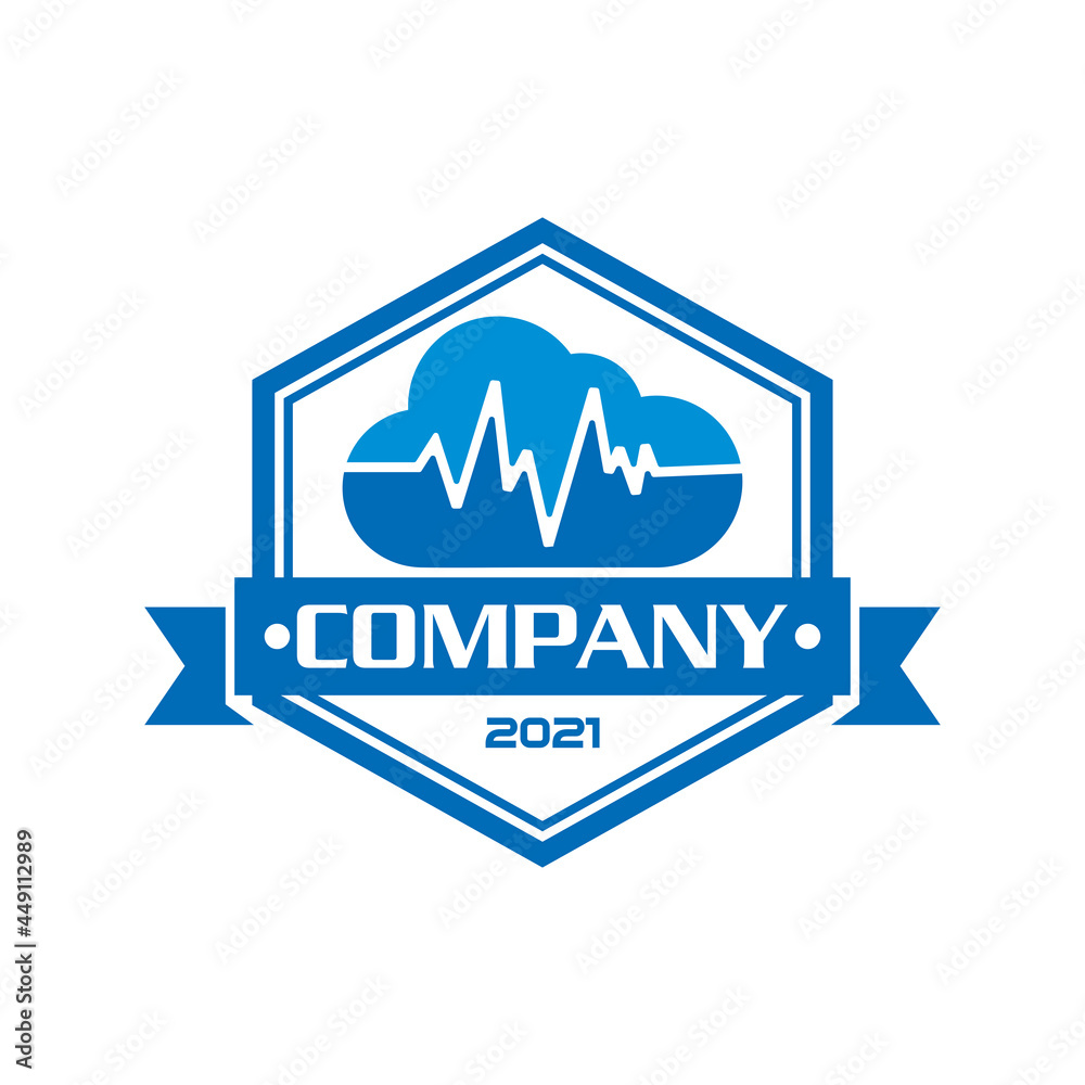 cloud pulse logo , medical logo