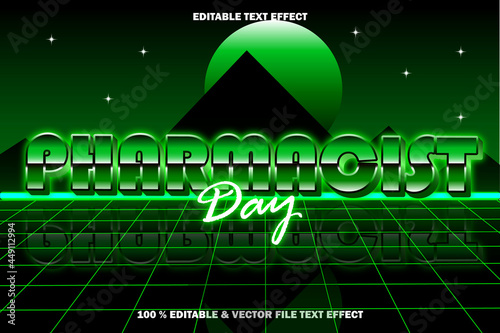 pharmacist editable text effect retro style