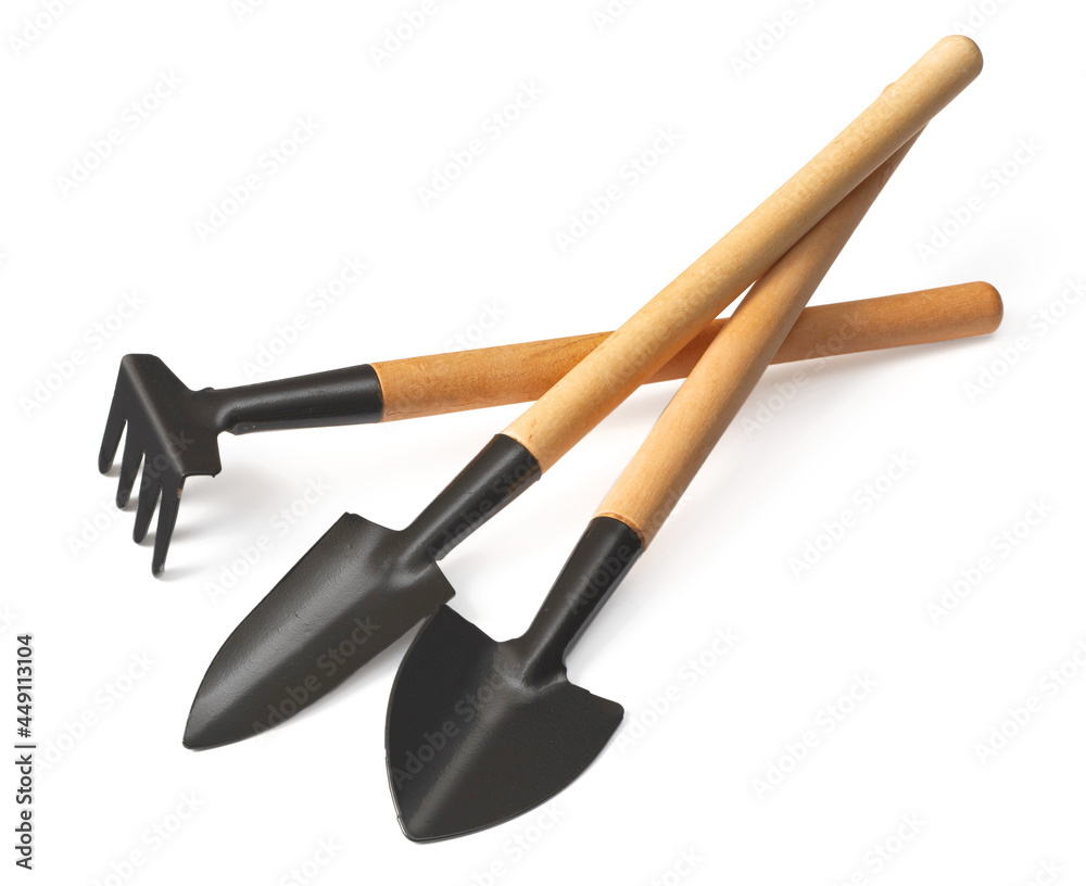 Gardening toolkit isolated on white background Gardening toolkit isolated on white background