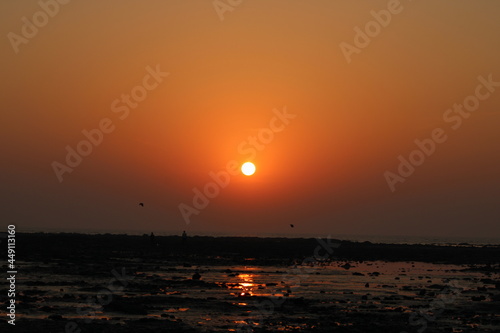 on beach sunset view,
shallow depth of field