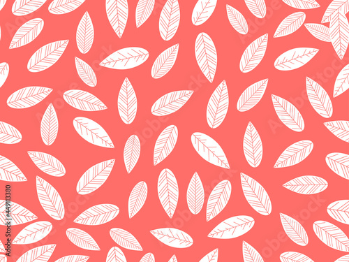 Autumn leaves seamless pattern. Falling leaves. Background for printing on paper  banners and promotional items. Vector illustration