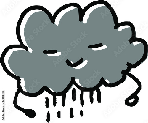 子供が描いた落書きの雨雲