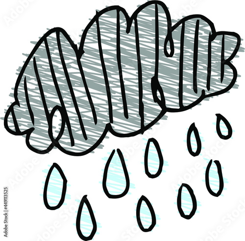 子供が描いた落書きの雨雲
