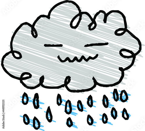 子供が描いた落書きの雨雲
