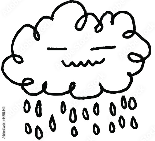 子供が描いた落書きの雨雲