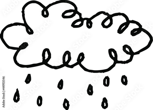 子供が描いた落書きの雨雲