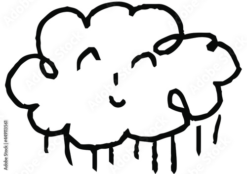子供が描いた落書きの雨雲