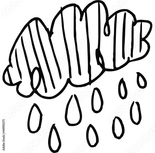 子供が描いた落書きの雨雲