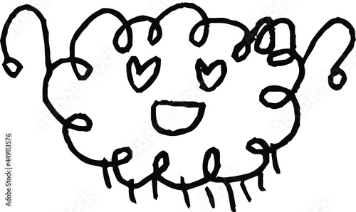 子供が描いた落書きの雨雲