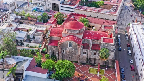 Aerial orbit shot of National Pantheon of the Dominican Republic during sunny day photo