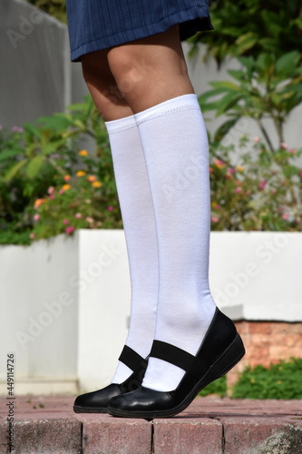 teen student girl with white socks
