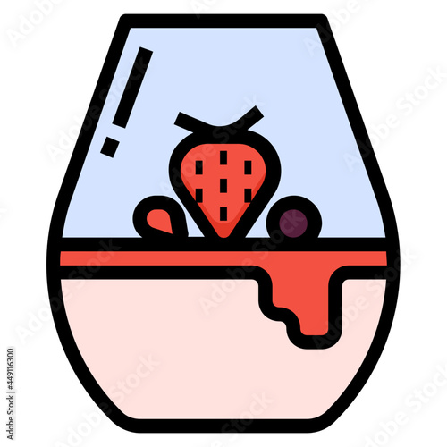 panna cotta line icon