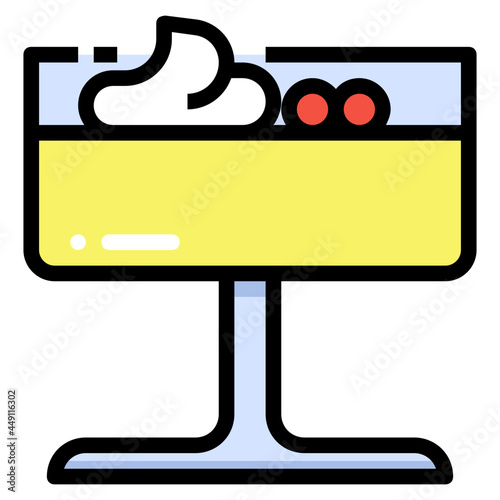 panna cotta line icon