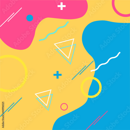 abstract background geometric design with memphis style
