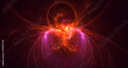 3D rendering abstract multicolor fractal light background