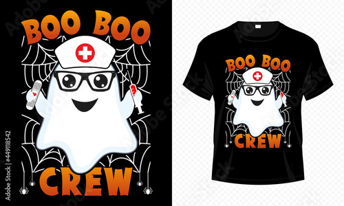 Boo Boo Crew - Cute Halloween T-shirt Design Vector. Good for Clothes, Greeting Card, Poster, and Mug Design.