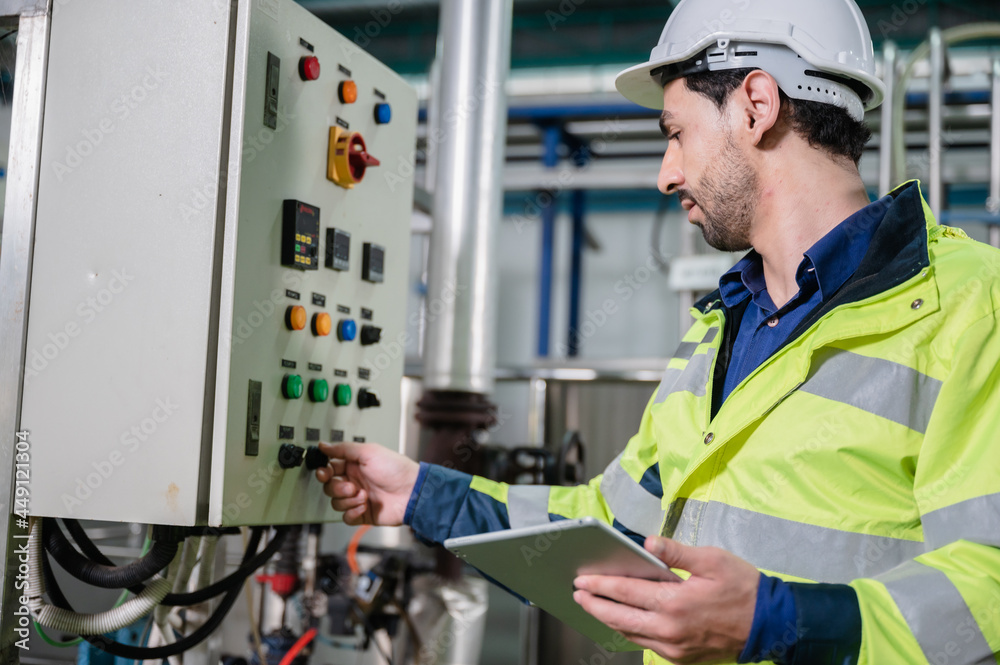 professional technician engineer working to control electrical power and safety service system, electrician working to maintenance and checking industrial equipment in term of factory technology professional technician engineer working to control electrical power and safety service system, electrician working to maintenance and checking industrial equipment in term of factory technology