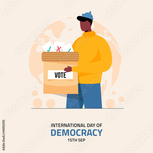 Flat design for international democracy day. September 15