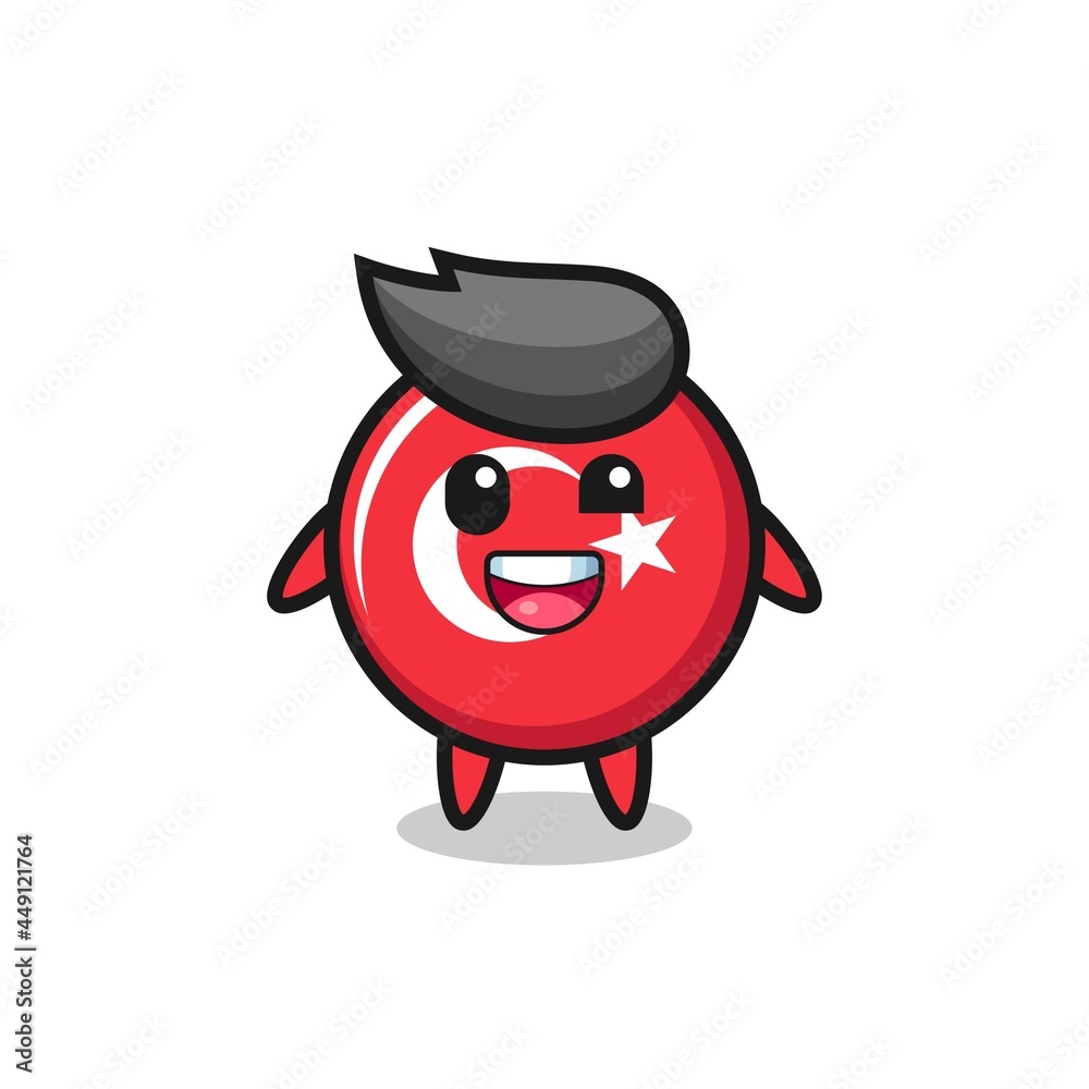 illustration of an turkey flag badge character with awkward poses