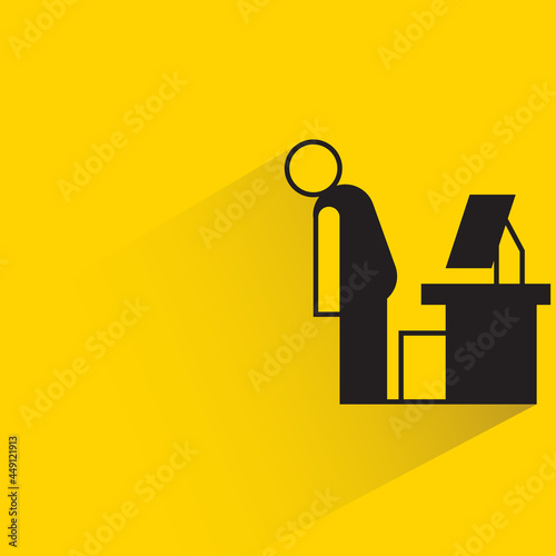 jobless man icon on yellow background