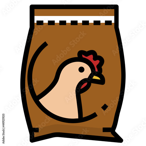 chicken line icon