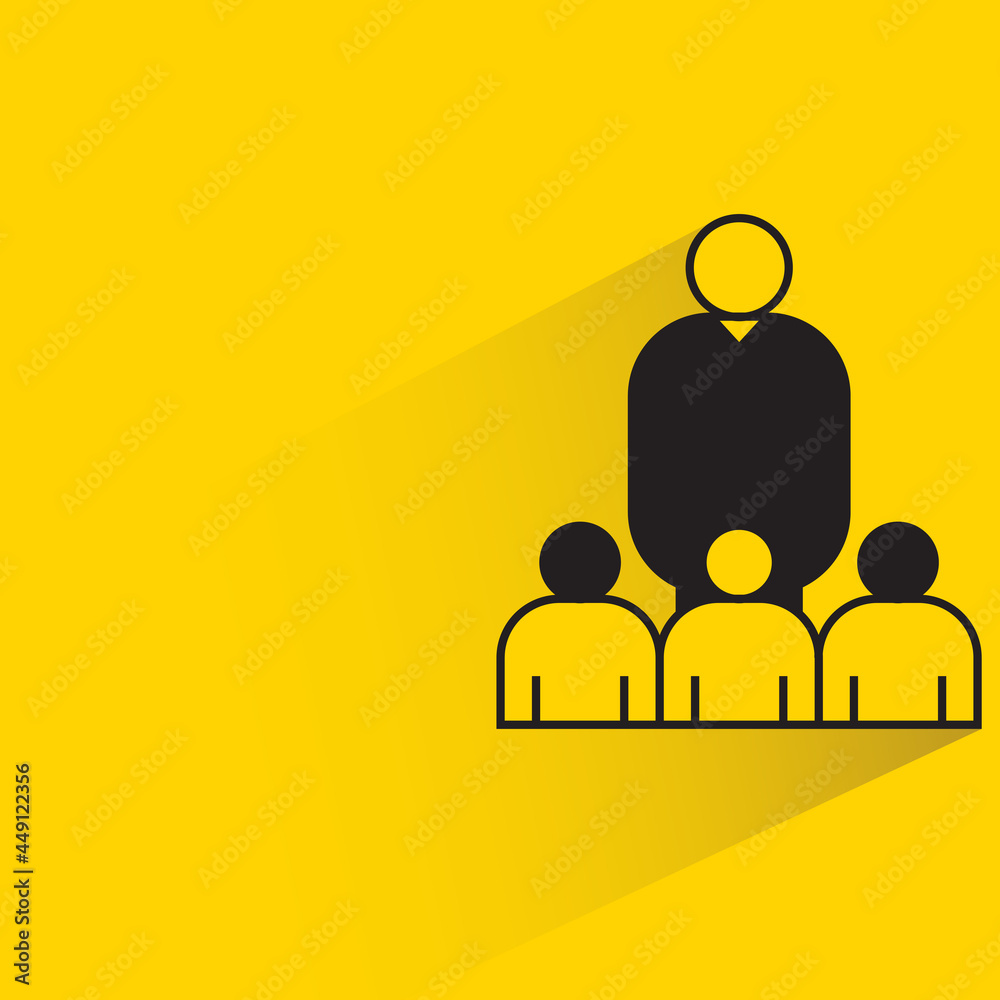 leader and follower icon on yellow background leader and follower icon on yellow background