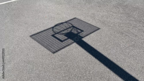Shadow, silhouette Basketball hoop with the metal board on a school site
