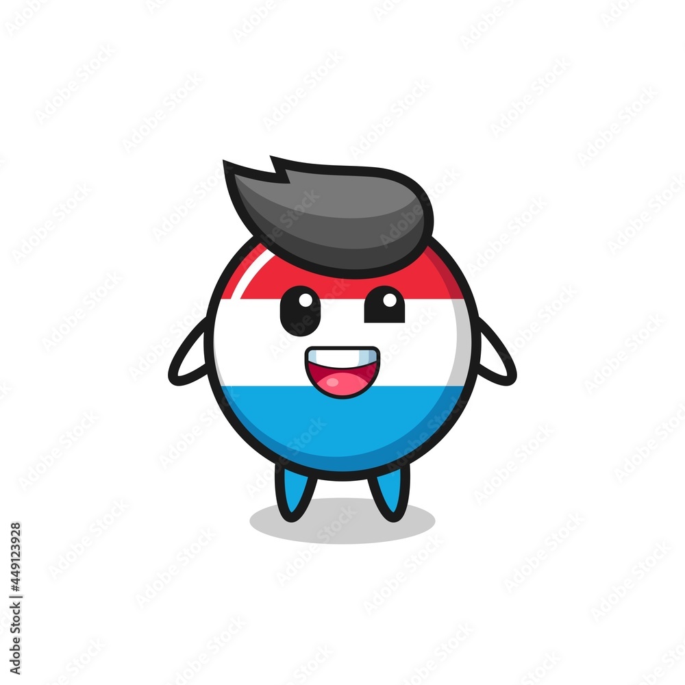 illustration of an luxembourg flag badge character with awkward poses