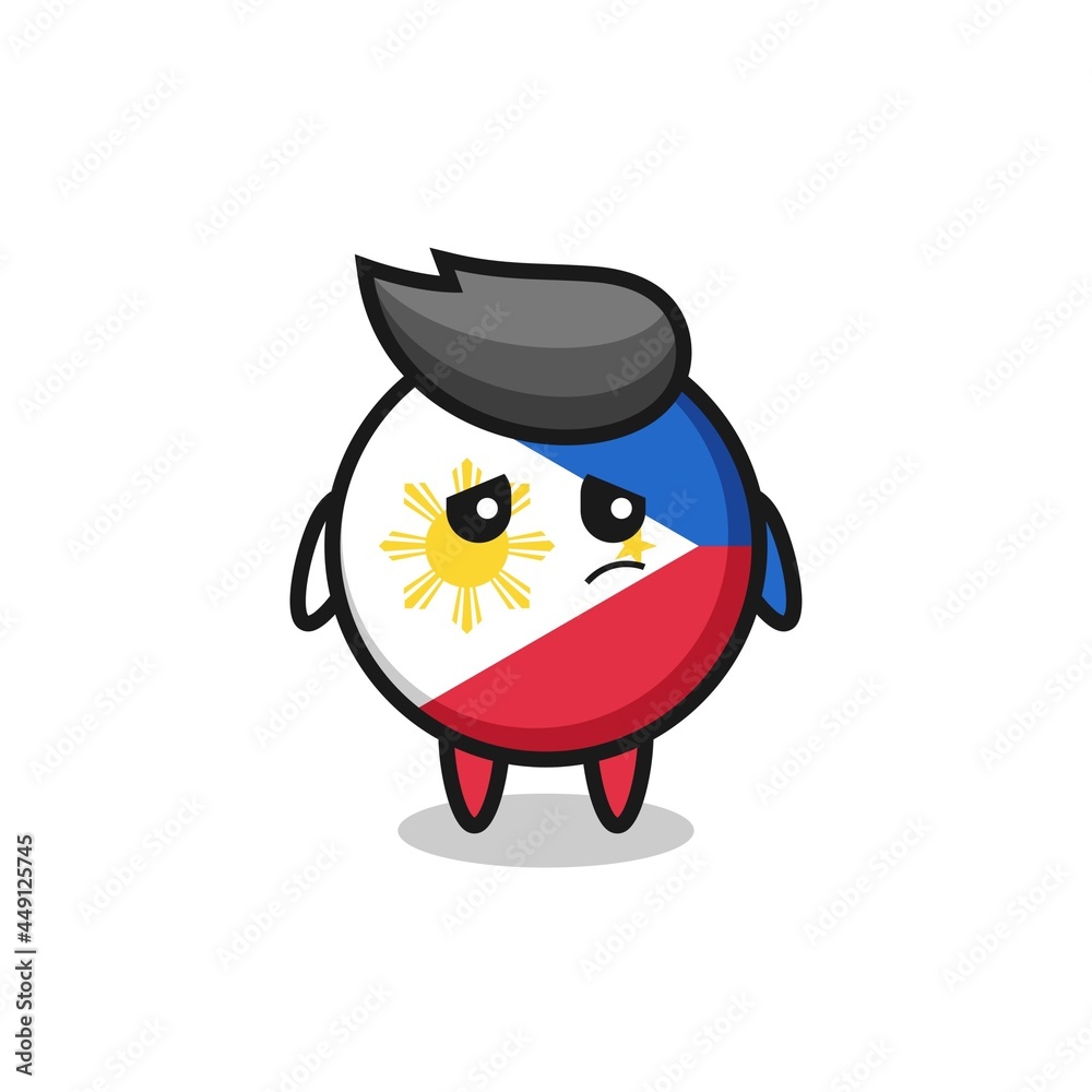 the lazy gesture of philippines flag badge cartoon character