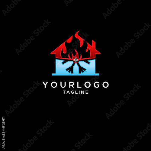 Heating & Coolong Logo Vector