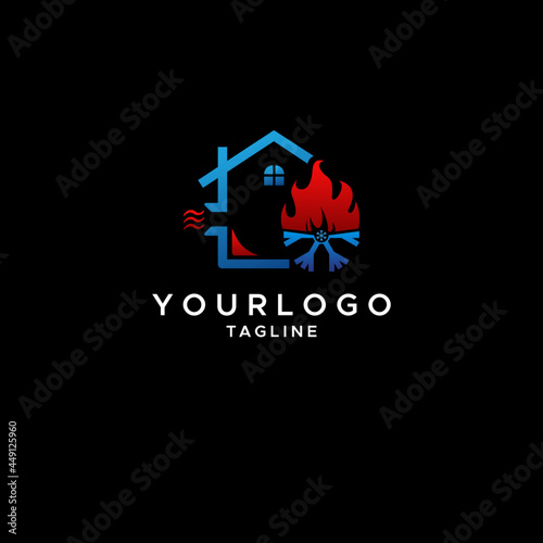 Heating & Coolong Logo Vector