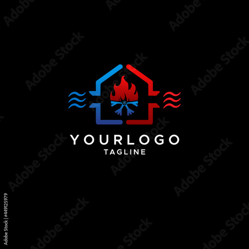 Heating & Coolong Logo Vector