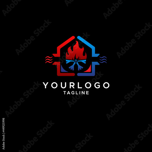 Heating & Coolong Logo Vector photo