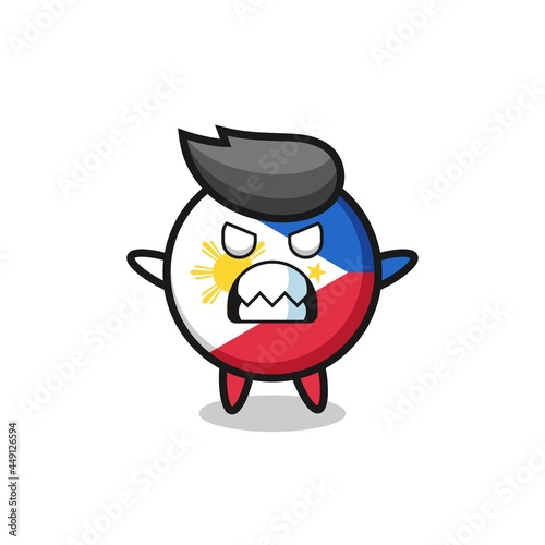 wrathful expression of the philippines flag badge mascot character