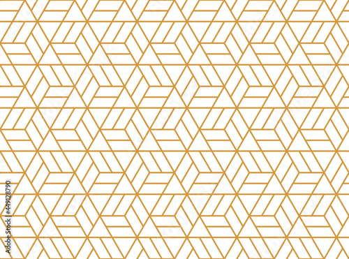 The geometric pattern with lines. Seamless vector background. White and gold texture. Graphic modern pattern. Simple lattice graphic design