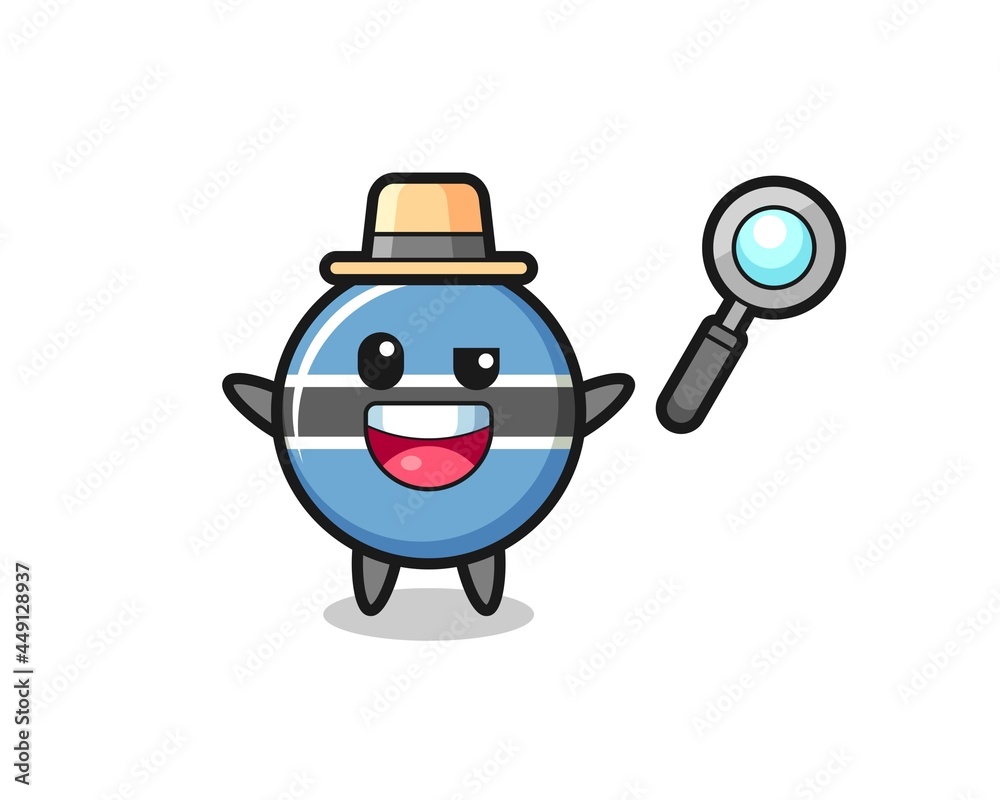 illustration of the botswana flag badge mascot as a detective who manages to solve a case illustration of the botswana flag badge mascot as a detective who manages to solve a case