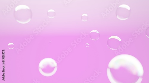 Rendered Bubbles on Pink Gradient