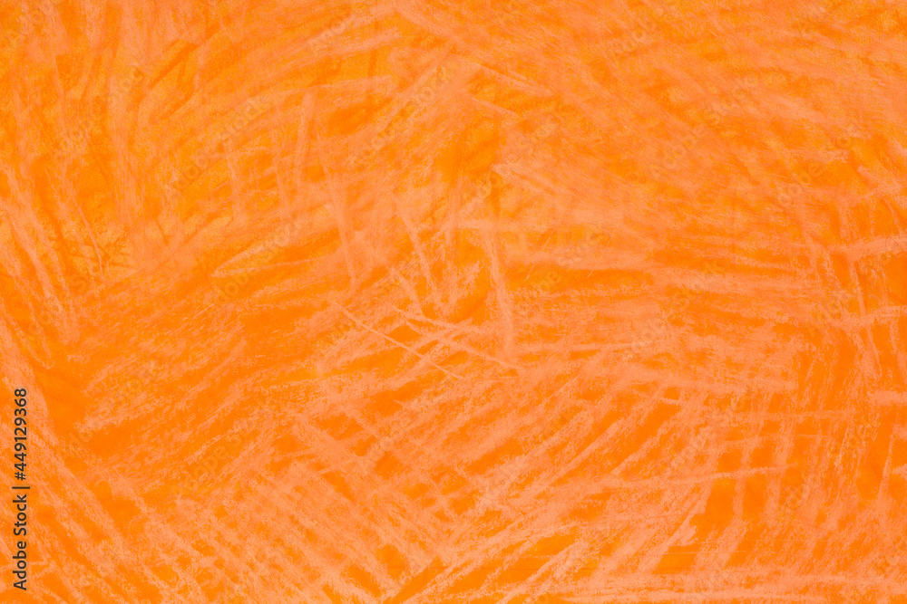 Fototapeta premium orange crayon drawing background texture