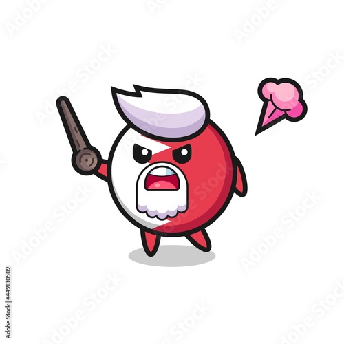cute bahrain flag badge grandpa is getting angry