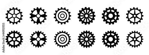 Gears icon Gear design mega collection Gear wheel icon set collection. Simple Gear wheel collection vector illustration