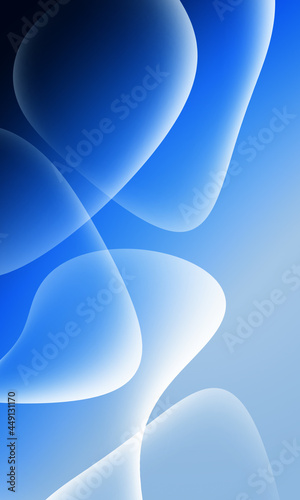Shiny abstract background - liquid bubble shapes on fluid gradient with shadows and light effects